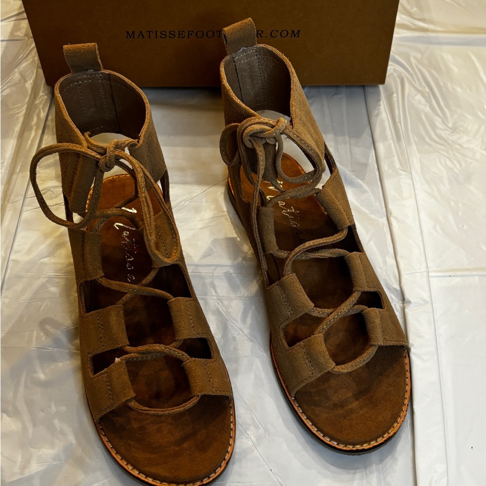 Matisse Tan Suede Gladiator Sandals